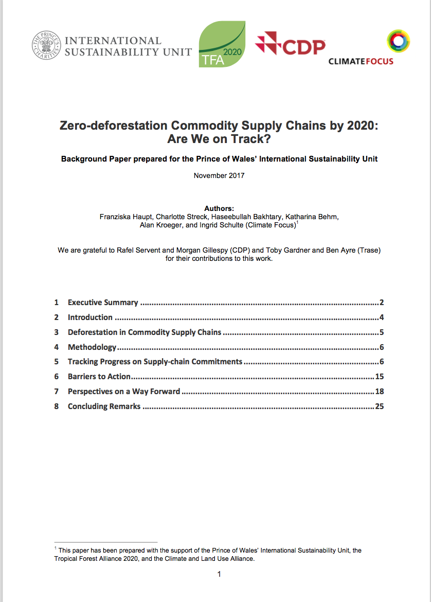 Zero-Deforestation Commodity Supply Chains by 2020: Are We Winning ...