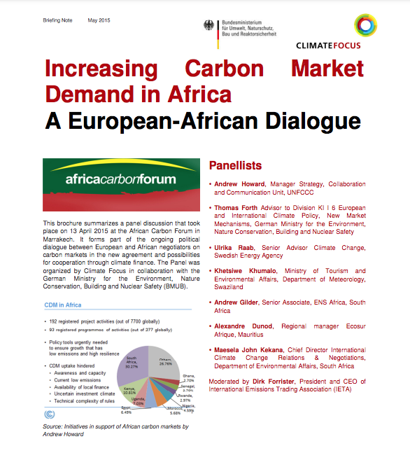 Increasing Carbon Market Demand in Africa: A European-African Dialogue ...