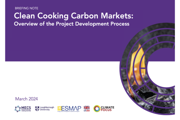 Report Cover for "Clean Cooking Carbon Markets: Overview of the Project Development Process" Briefing note